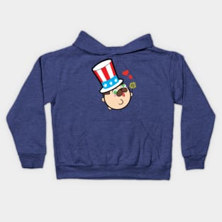 Doopy the Pug Puppy- Independence Day Kids Hoodie